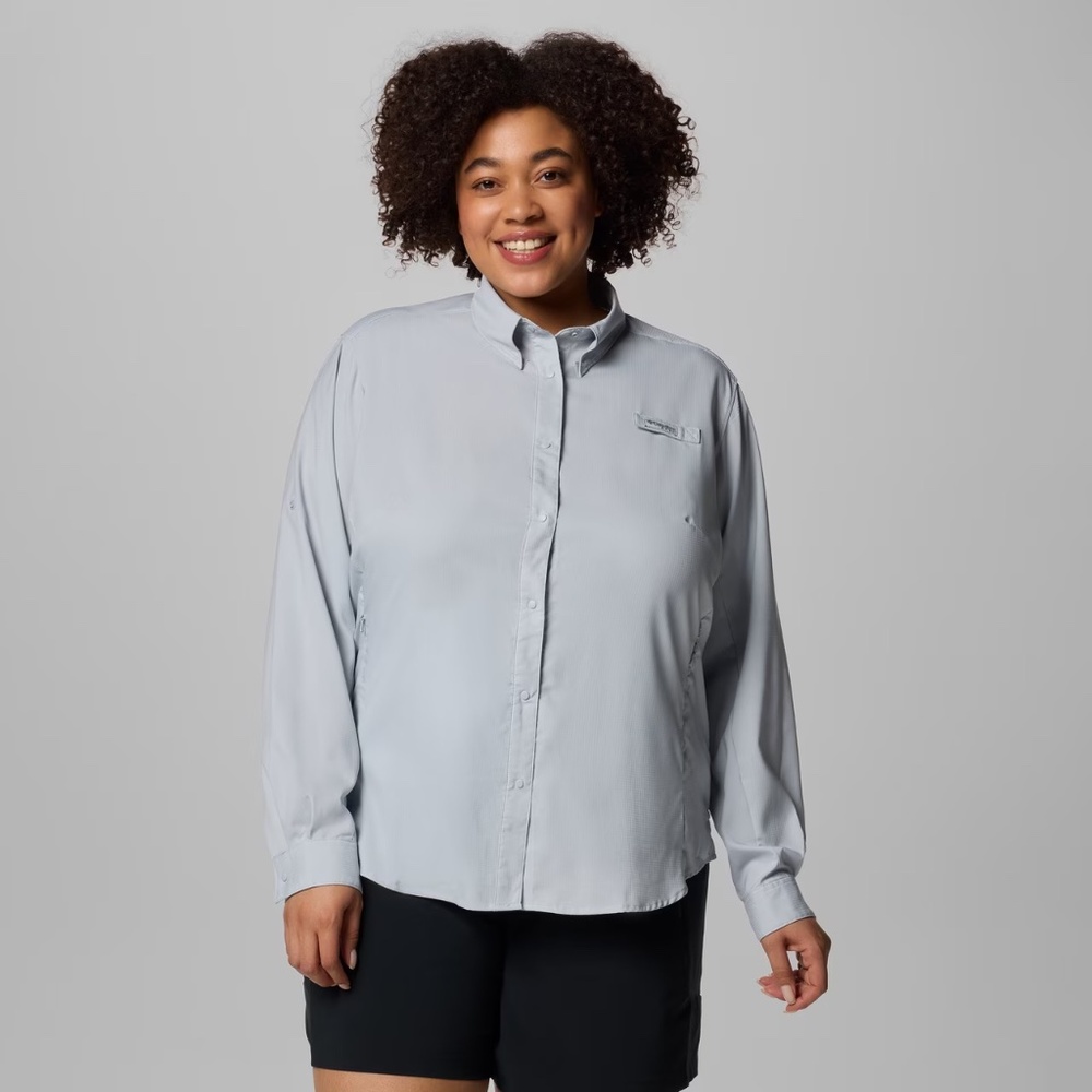 Columbia PFG Tamiami Long Sleeve Shirt - Cirrus Grey - 2X